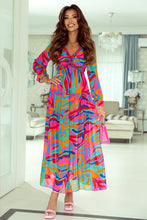 Load image into Gallery viewer, Multicolor Wild Lotus Ruffle Tiered Maxi Dress | Dresses/Maxi Dresses
