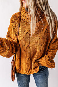 Cuddle Weather Cable Knit Handmade Turtleneck Sweater | Tops/Sweaters & Cardigans