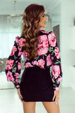 Load image into Gallery viewer, Floral Print Lantern Sleeve Shirt | Tops/Blouses &amp; Shirts
