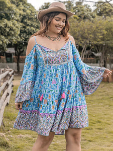 Plus Size Mini Dress | Long Sleeve Print Dress