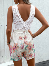 Load image into Gallery viewer, Sleeveless Romper | Lace Printed V-Neck Romper
