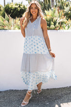 Load image into Gallery viewer, Maxi Dress | Sky Blue Abstract Print Sleeveless Dress
