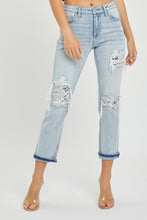 Load image into Gallery viewer, RISEN Mid-Rise Sequin Patched Jeans | Blue Jeans
