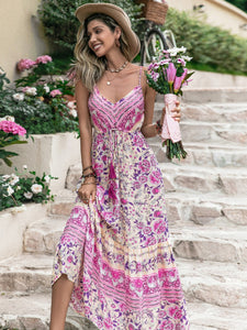 Womens Maxi Dress | Tassel Printed V-Neck Maxi Dress | Dress