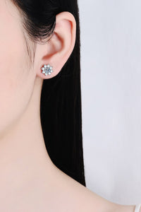 JEWELRY GIVE-AWAY 2024 -1 Carat Moissanite Silver Flower Earrings