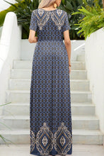 Load image into Gallery viewer, Maxi Dress | Printed Round Neck Short Sleeve Dress
