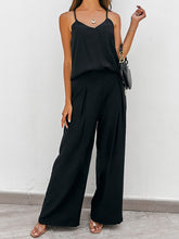 Load image into Gallery viewer, Womens Pants Set-Spaghetti Strap Cami and Wide Leg Pants Set | jumpsuit
