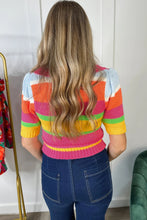 Load image into Gallery viewer, Color-Block Sweater | Mullt-Color Cropped Short Sleeve Sweater
