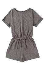 Load image into Gallery viewer, Gray Ribbed Elastic Waist Romper
