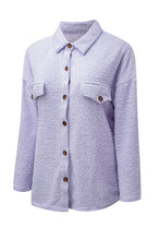 Load image into Gallery viewer, Shirt Jacket | Purple Plush Button Down Pocket
