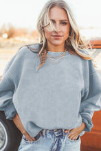 Load image into Gallery viewer, Grey Oversized Sweatshirt | Ribbed Corded Oversized Top
