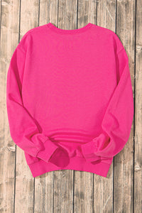 Graphic Sweatshirt | Strawberry Pink Double Heart Patch