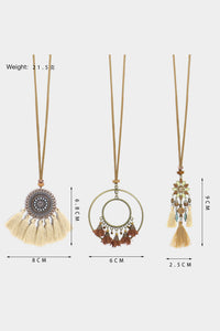 Multicolor 3pcs Bohemian Retro Tasseled Pendant Necklace | Accessories/Jewelry