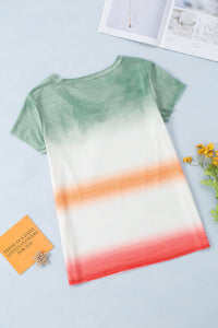 V Neck T-shirt | Multi-Color Tie-Dye