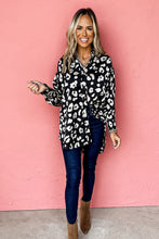 Load image into Gallery viewer, Black Leopard Print Tunic Shirt | Tops/Blouses &amp; Shirts
