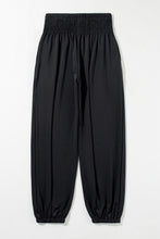 Load image into Gallery viewer, Black Smocked High Waist Joggers | Bottoms/Pants &amp; Culotte
