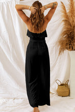 Load image into Gallery viewer, Black Ruffled Bandeau Wide Leg Jumpsuit | Bottoms/Jumpsuits &amp; Rompers
