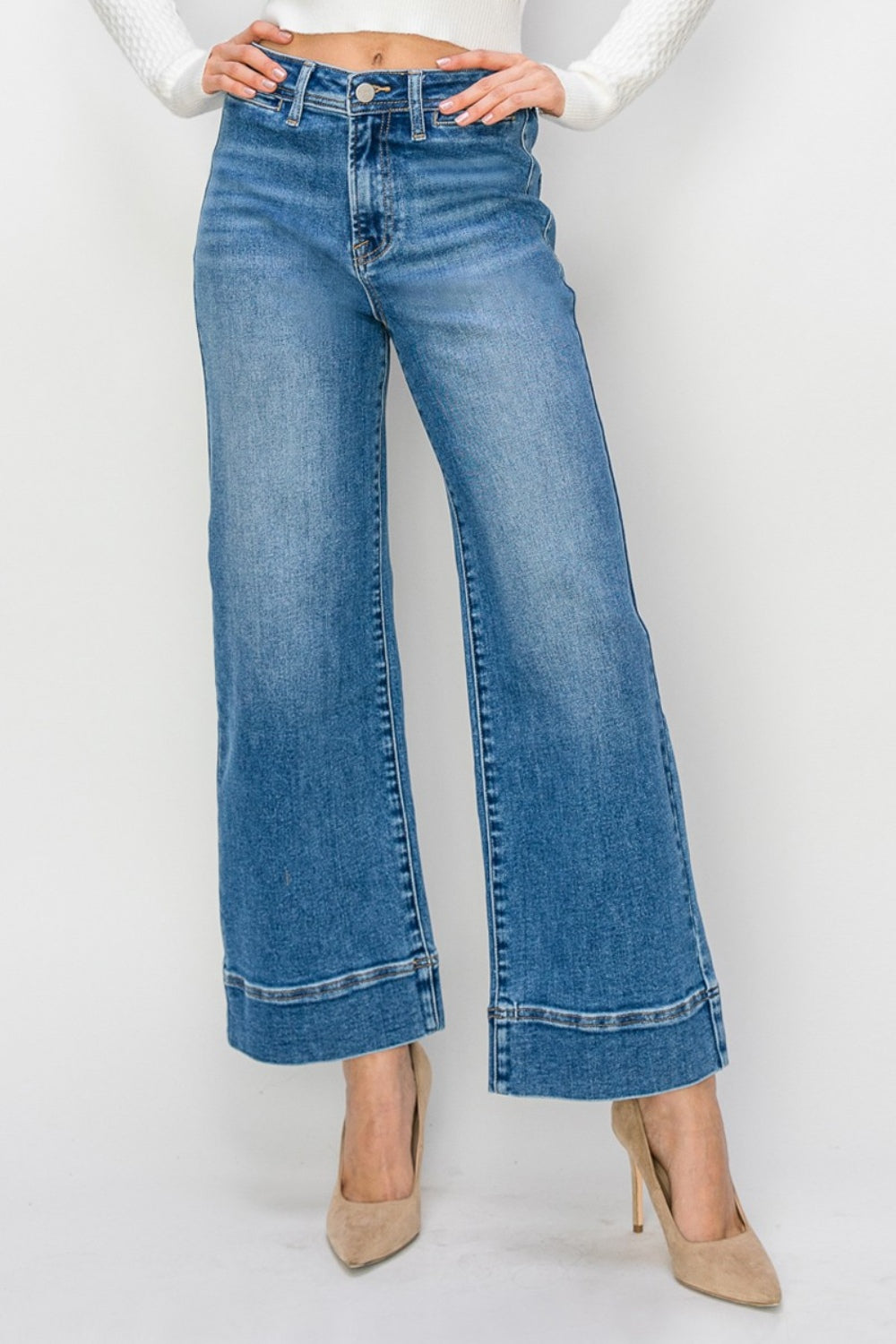 RISEN Wide Leg Jeans | Full Size High Rise Jeans