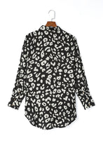 Load image into Gallery viewer, Black Leopard Print Tunic Shirt | Tops/Blouses &amp; Shirts
