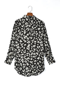 Black Leopard Print Tunic Shirt | Tops/Blouses & Shirts