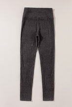 Load image into Gallery viewer, Wide Waistband Leggings | Dark Grey Textured Knit Leggings
