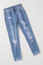 Load image into Gallery viewer, Light Blue Distressed Boyfriend Denim Pants
