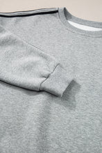 Load image into Gallery viewer, Light Grey Solid Color Side Striped Sweatshirt Active Set
