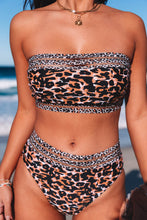 Load image into Gallery viewer, Leopard Print Bandeau Webbing High Waist Sexy Bikini Swimsuit | Swimwear/Bikinis
