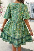 Load image into Gallery viewer, Womens Mini Dress | Printed V-Neck Half Sleeve Mini Dress | Mini Dress
