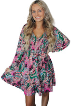 Load image into Gallery viewer, Boho Paisley Print Ruffle Hem Dress | Dresses/Mini Dresses
