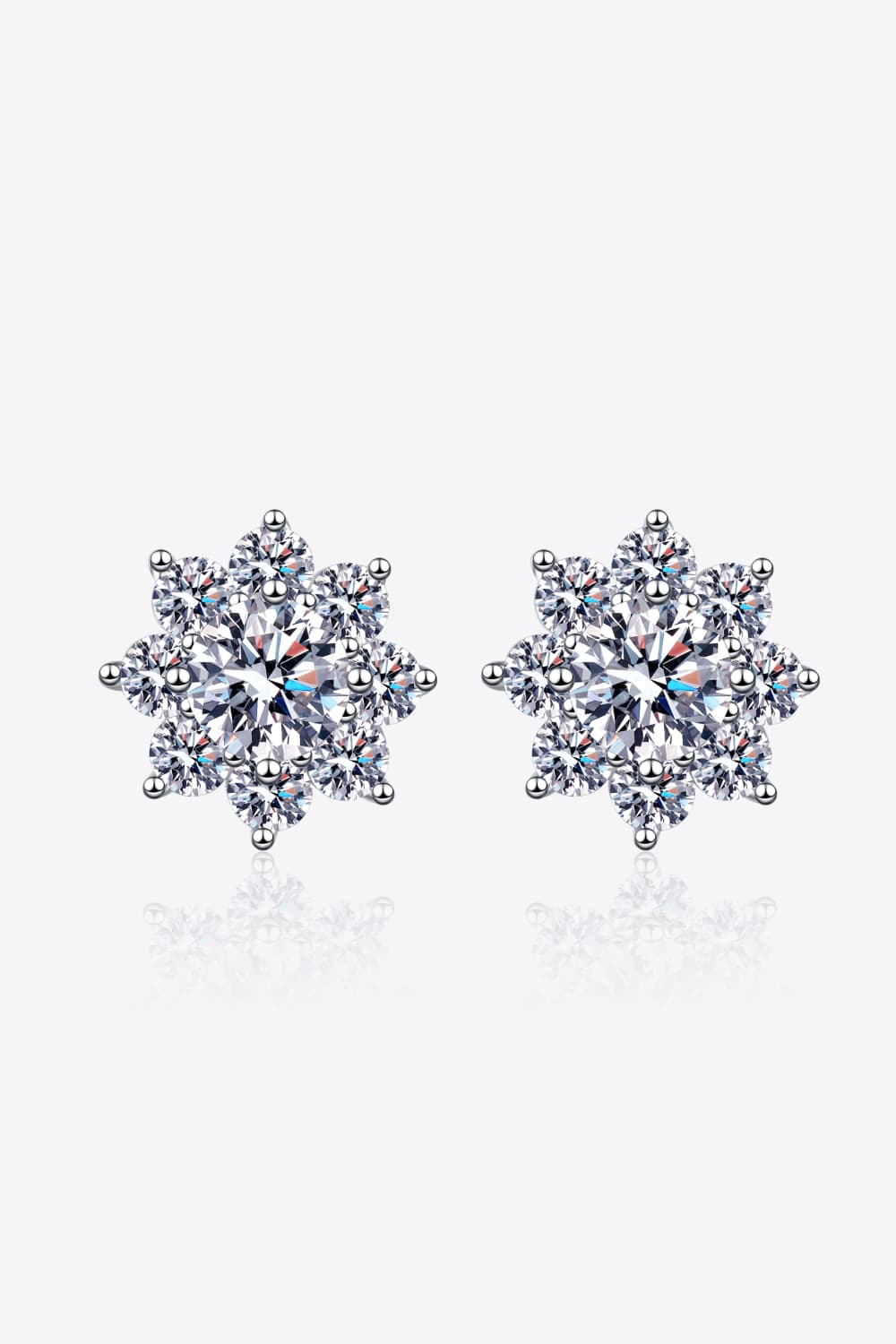 JEWELRY GIVE-AWAY 2024 -1 Carat Moissanite Silver Flower Earrings