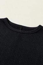 Load image into Gallery viewer, Black Faux Knit Jacquard Puffy Long Sleeve Top
