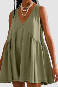 Womens Mini Dress-Plunge Wide Strap Mini Tank Dress | Dress