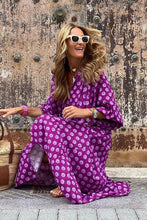 Load image into Gallery viewer, Maxi Dress | Purple Bohemian Puff Sleeve Dress
