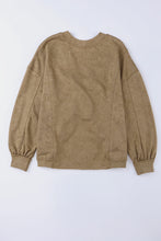 Load image into Gallery viewer, Oversized Sweatshirt | Khaki Exposed Seam Twist Open Back
