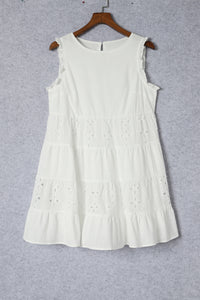 Babydoll Dress | White Frill Trim Sleeveless Dress