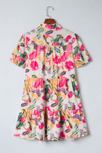 Load image into Gallery viewer, Shirt Dress | Multi-Color Floral Print Short Sleeve
