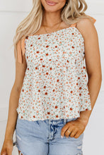 Load image into Gallery viewer, White Tied Shoulder Floral Print Babydoll Tank | Tops/Tank Tops
