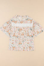 Load image into Gallery viewer, Multicolor Floral Print Wide Ruffle Sleeves Blouse | Tops/Blouses &amp; Shirts
