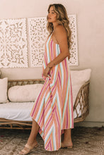 Load image into Gallery viewer, Bohemian Striped Print Sleeveless Holiday Maxi Dress
