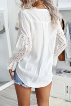 Load image into Gallery viewer, White Rekindle Eyelet Button Up Top
