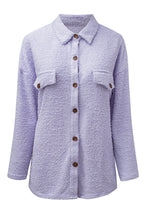 Load image into Gallery viewer, Shirt Jacket | Purple Plush Button Down Pocket
