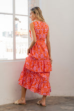 Load image into Gallery viewer, Maxi Sleeveless Dress | Full Size Floral Ruffled Dress
