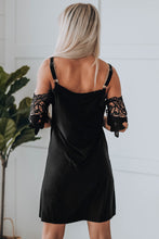 Load image into Gallery viewer, Black Cold Shoulder Mini Dress | Dresses/Mini Dresses
