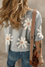 Load image into Gallery viewer, Gray Daisy Flower Printed Casual T Shirt | Tops/Tops &amp; Tees
