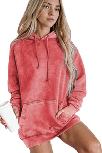 Mineral Wash Kangaroo Pocket Drawstring Pullover Hoodie | Tops/Sweatshirts & Hoodies