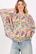 Load image into Gallery viewer, Floral Print Blouse | Button Down Floral Shirt
