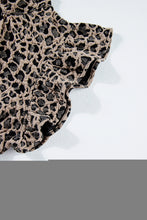 Load image into Gallery viewer, Ruffle Sleeve Top | Khaki Animal Print Blouse
