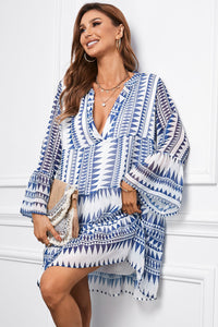 Tiered Dress | Flared Sleeves Printed Dress