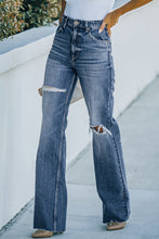 Load image into Gallery viewer, Sky Blue High Rise Ripped Straight Legs Loose Jeans | Bottoms/Jeans
